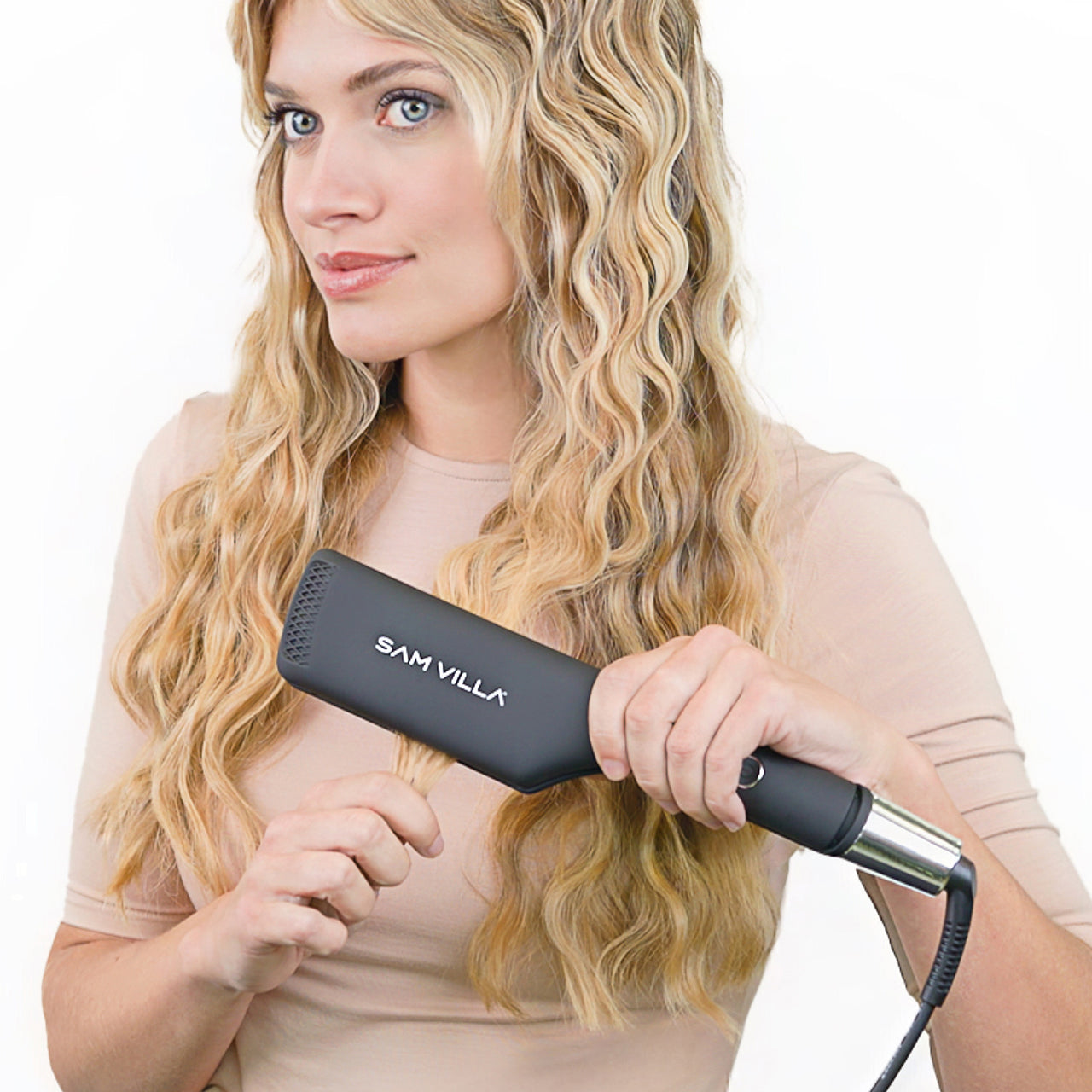 Hair Waver Iron with Double Barrel Create Long Lasting Waves Curls